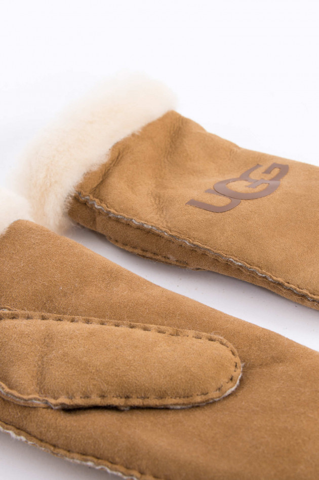 UGG Fäustlinge mit Logo in Chestnut