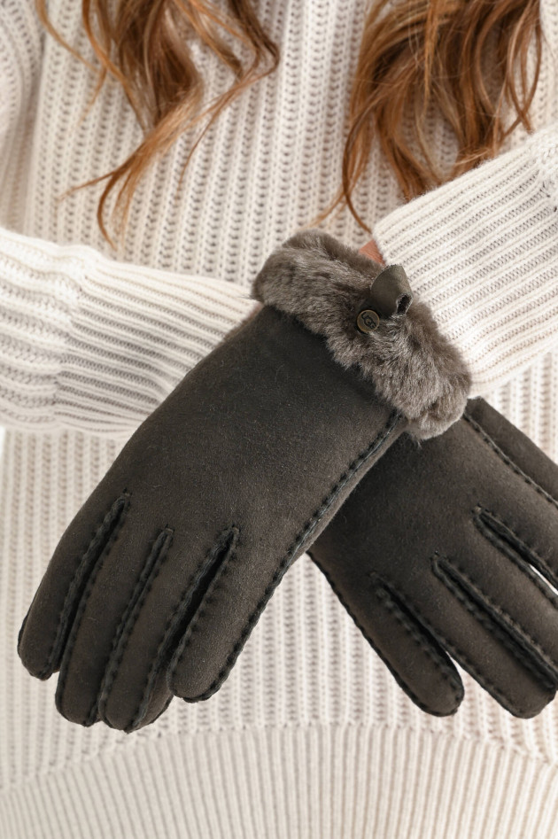 UGG Kurzer Lammfell-Hanschuh SHORTY GLOVE in Graubraun