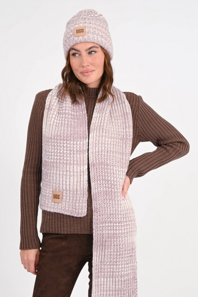 UGG Mütze in Fisherman's Rib in Beige/Rosa/Weiß