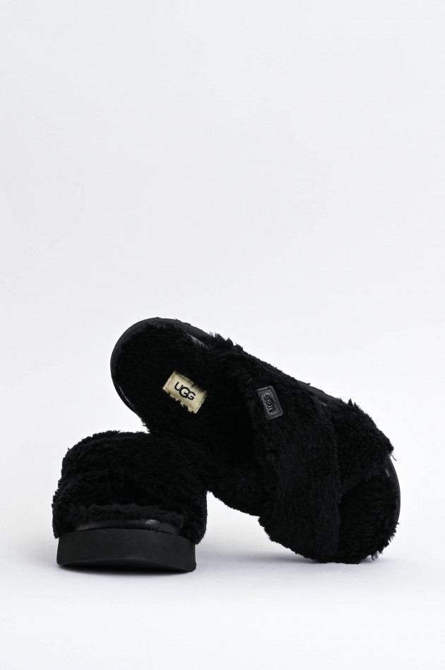 UGG Fell-Pantolette FUZZ SUGAR in Schwarz