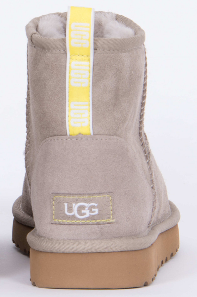 UGG Boot CLASSIC MINI GRAPHIC LOGO in Hellgrau/Neon