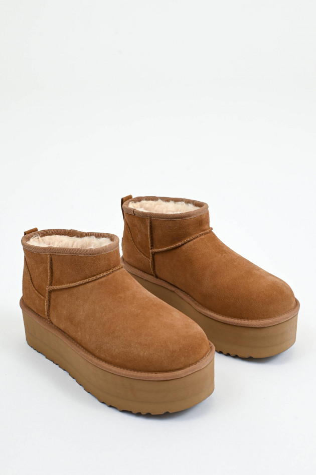 UGG Lammfell-Boot ULTRA MINI PLATTFORM in Chestnut
