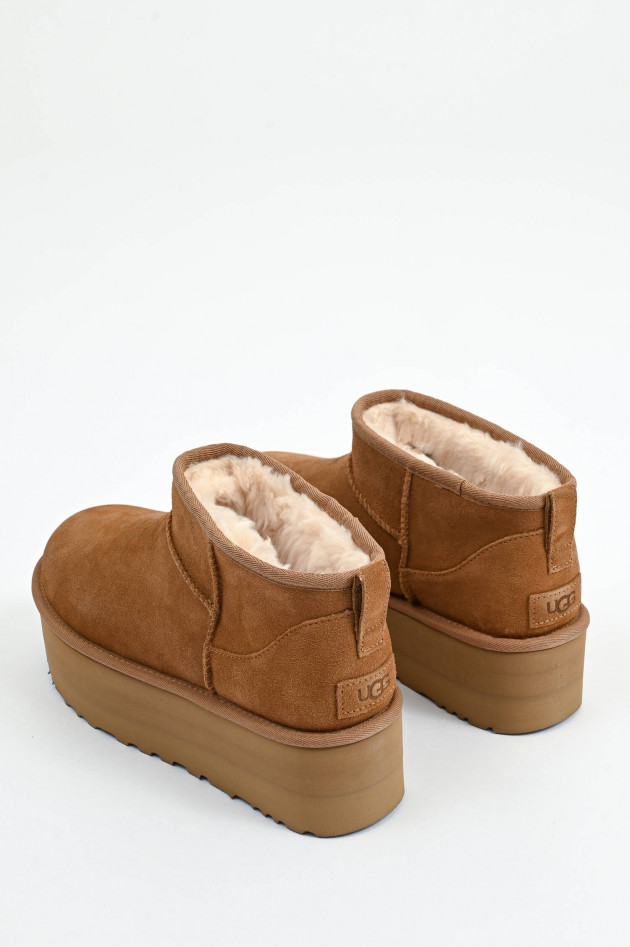 UGG Lammfell-Boot ULTRA MINI PLATTFORM in Chestnut