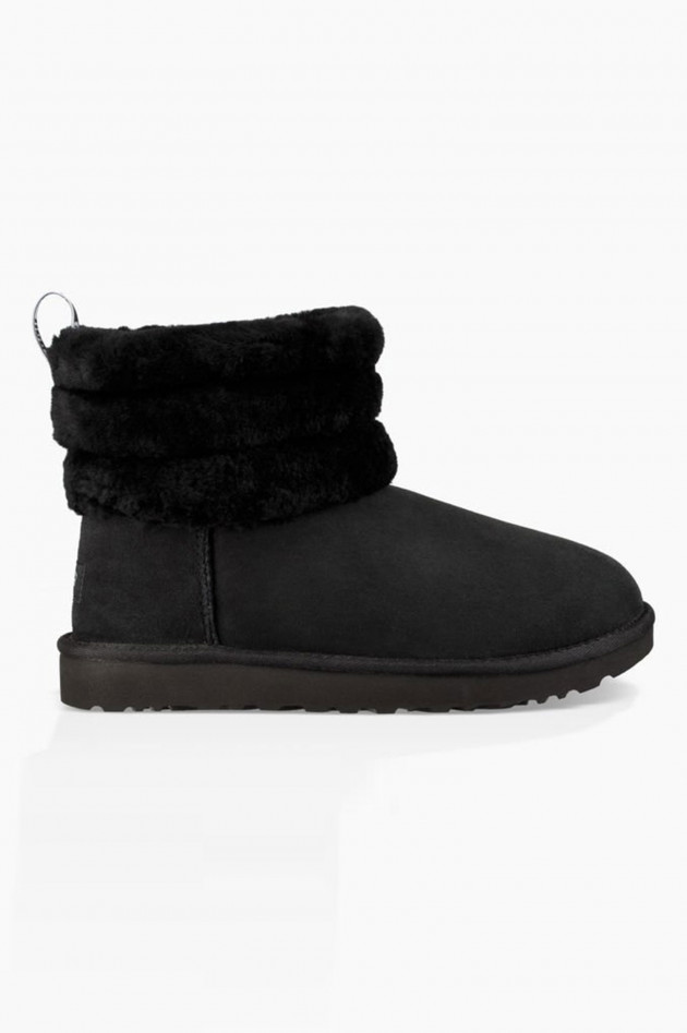 Ugg Boots FLUFF MINI QUILTED LOGO in Schwarz