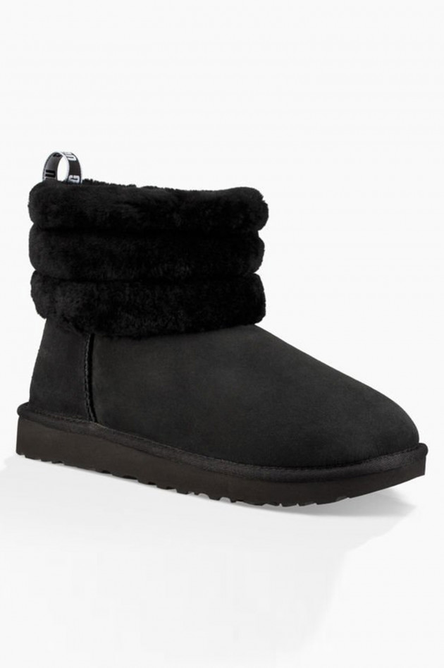 Ugg Boots FLUFF MINI QUILTED LOGO in Schwarz