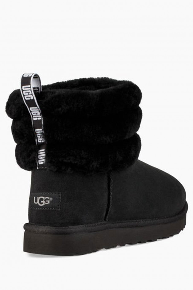 Ugg Boots FLUFF MINI QUILTED LOGO in Schwarz