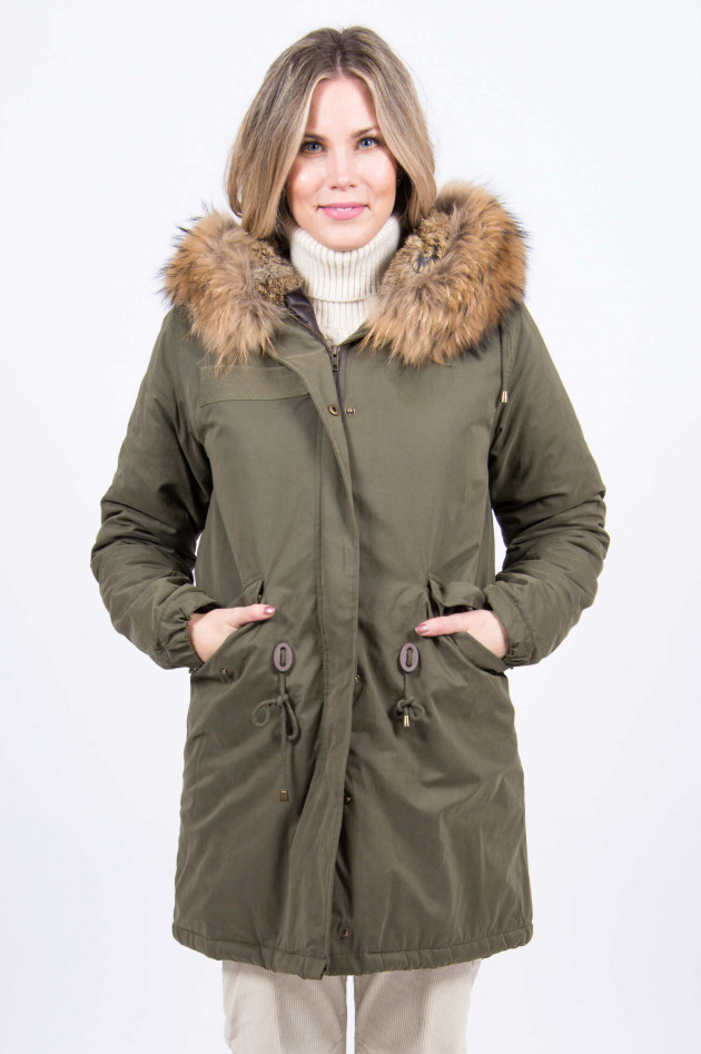 Unexpected Japan Parka mit Pelzbesatz in Oliv