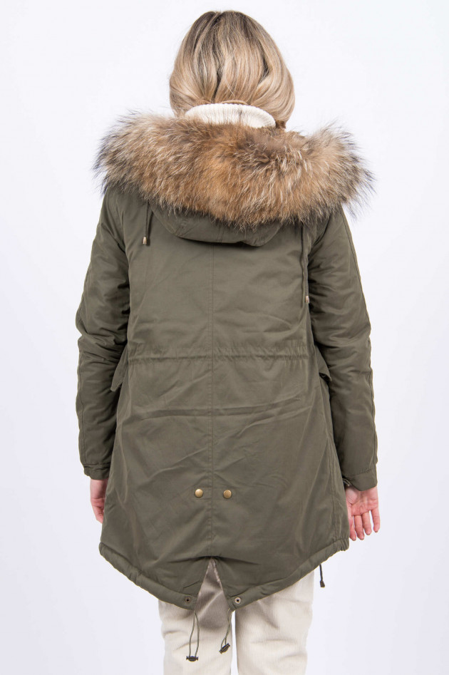 Unexpected Japan Parka mit Pelzbesatz in Oliv