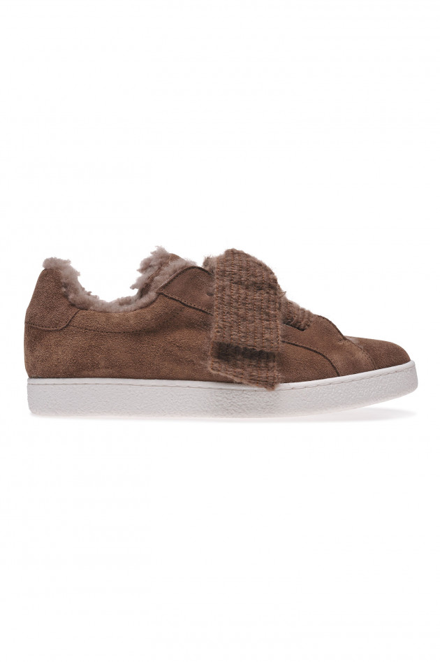 Unützer Sneakers aus Veloursleder in Braun/Taupe