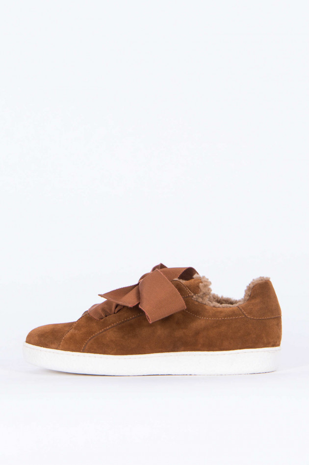 Unützer Sneaker mit Schleifen in Cognac