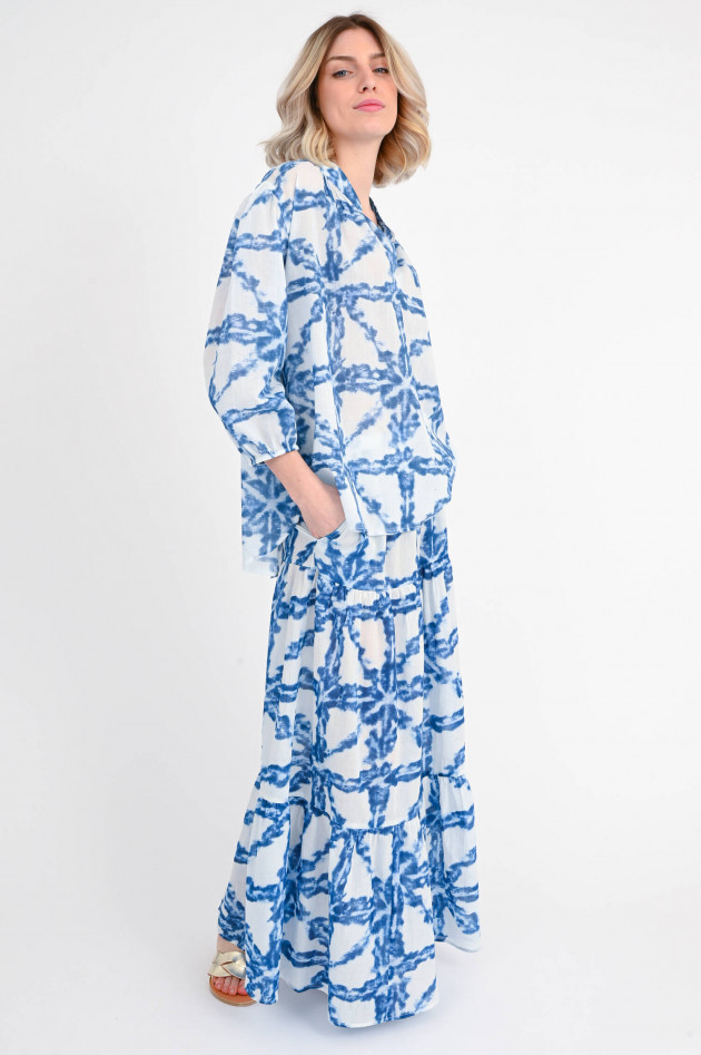 Valerie Khalfon Paris Tunika MISTY im Batik-Look in Blau