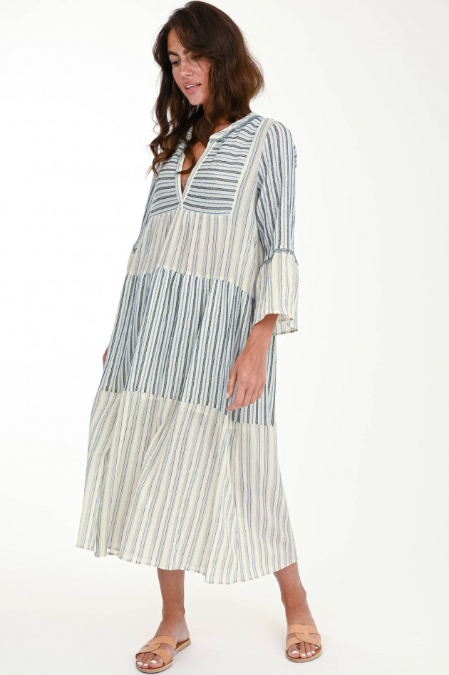 Valerie Khalfon Paris Tunikakleid HIPPY in Beige/Blau/Silber