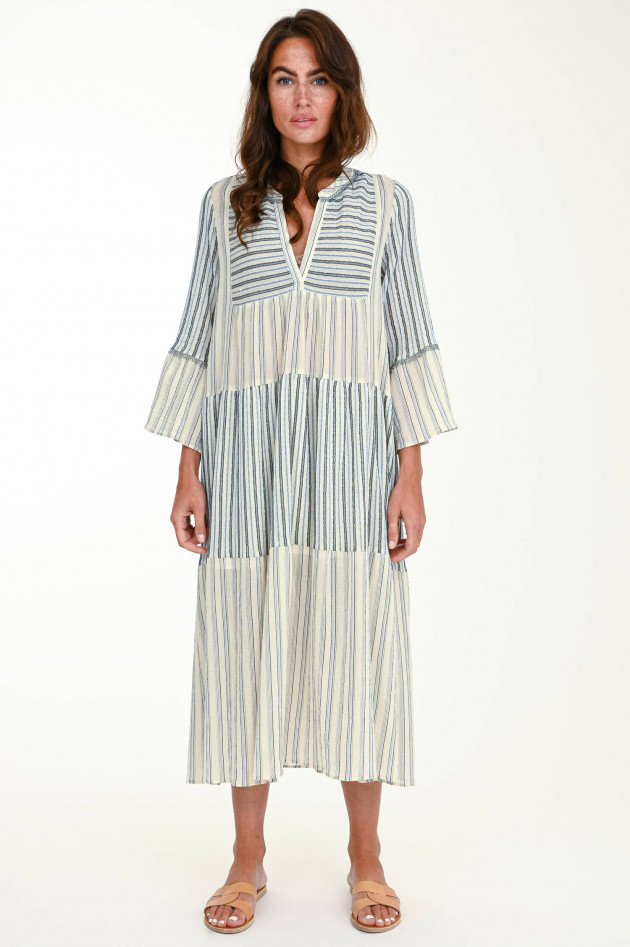 Valerie Khalfon Paris Tunikakleid HIPPY in Beige/Blau/Silber