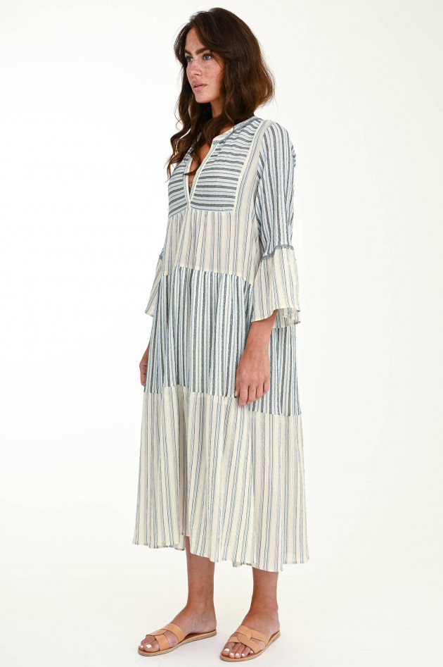 Valerie Khalfon Paris Tunikakleid HIPPY in Beige/Blau/Silber