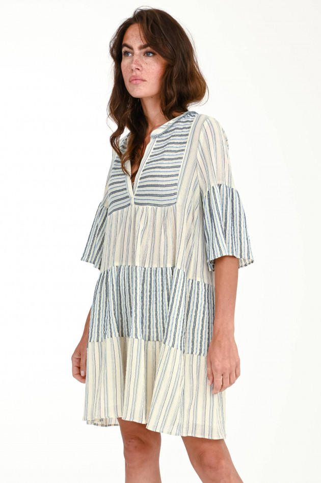 Valerie Khalfon Paris Tunikakleid FAIRY in Beige/Blau/Silber