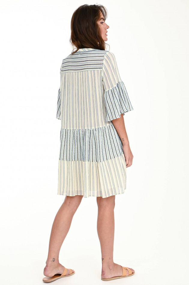 Valerie Khalfon Paris Tunikakleid FAIRY in Beige/Blau/Silber