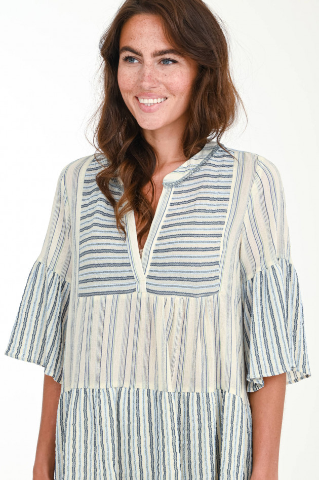 Valerie Khalfon Paris Tunikakleid FAIRY in Beige/Blau/Silber