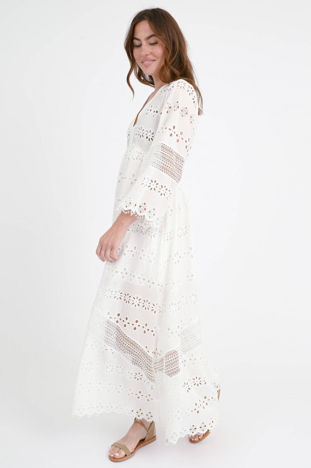 Valerie Khalfon Paris Maxi-Kleid RICELLI mit Lochstickerei in Weiß