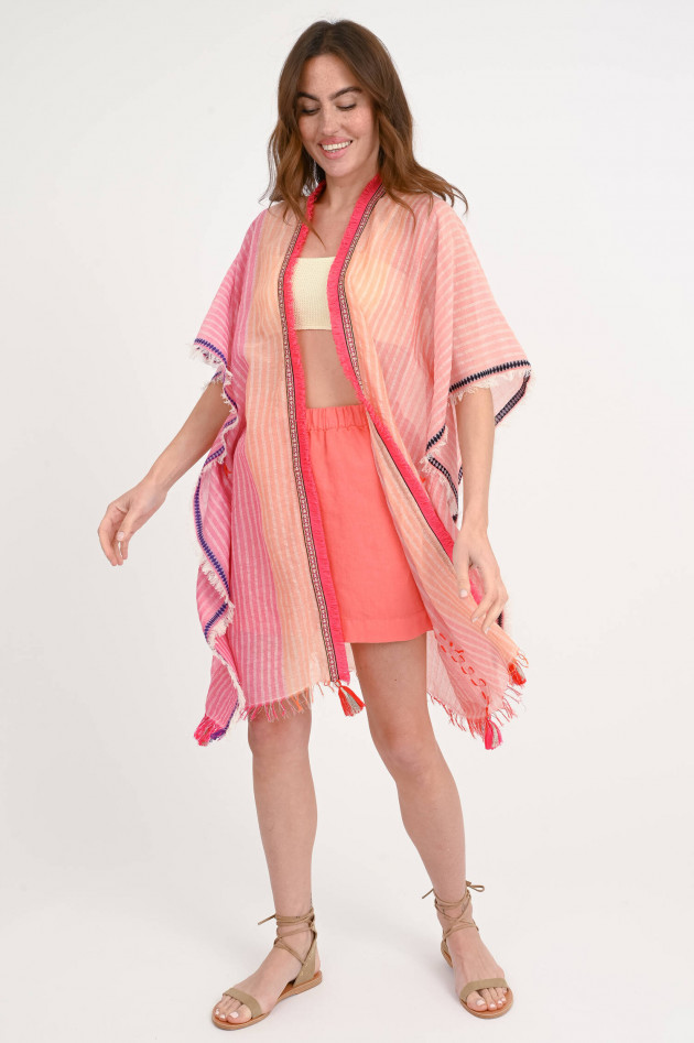 Valerie Khalfon Paris Poncho KORAIL in Pink/Orange