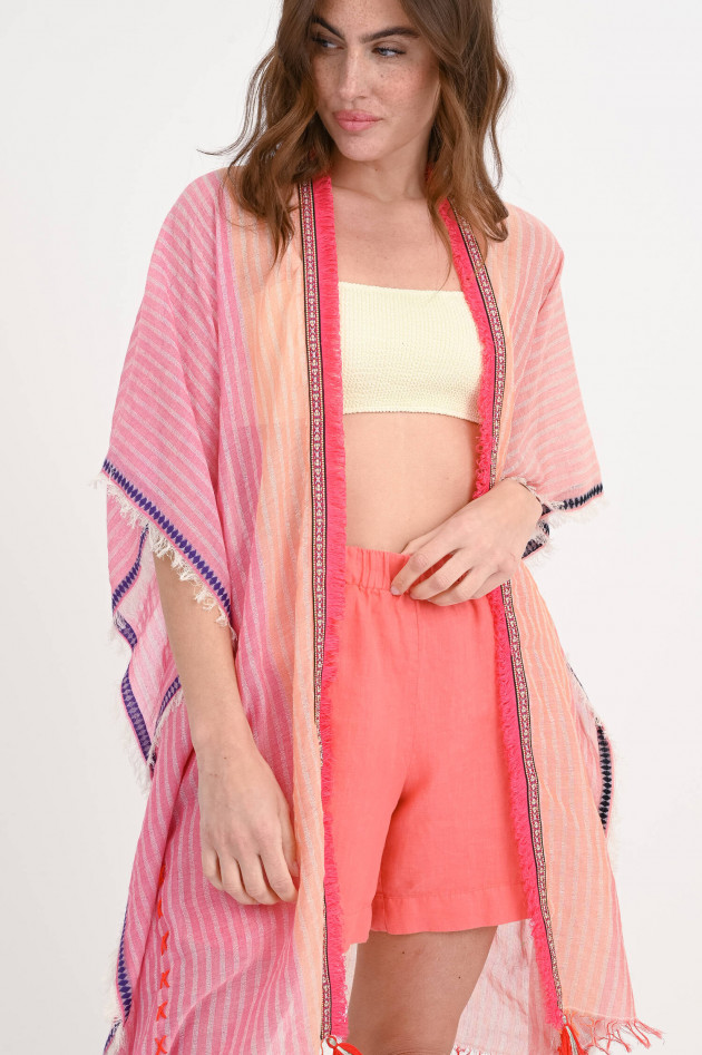 Valerie Khalfon Paris Poncho KORAIL in Pink/Orange