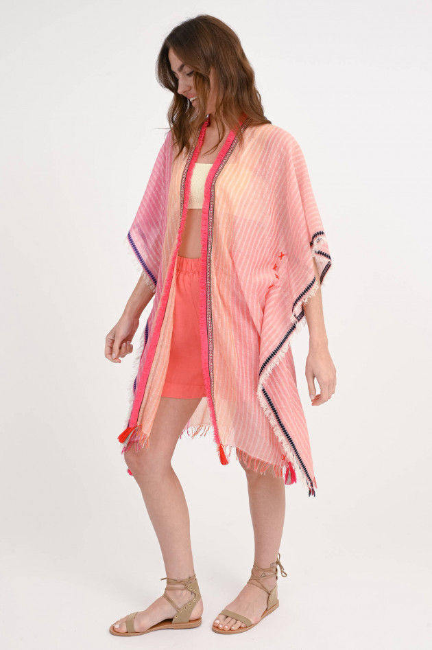 Valerie Khalfon Paris Poncho KORAIL in Pink/Orange