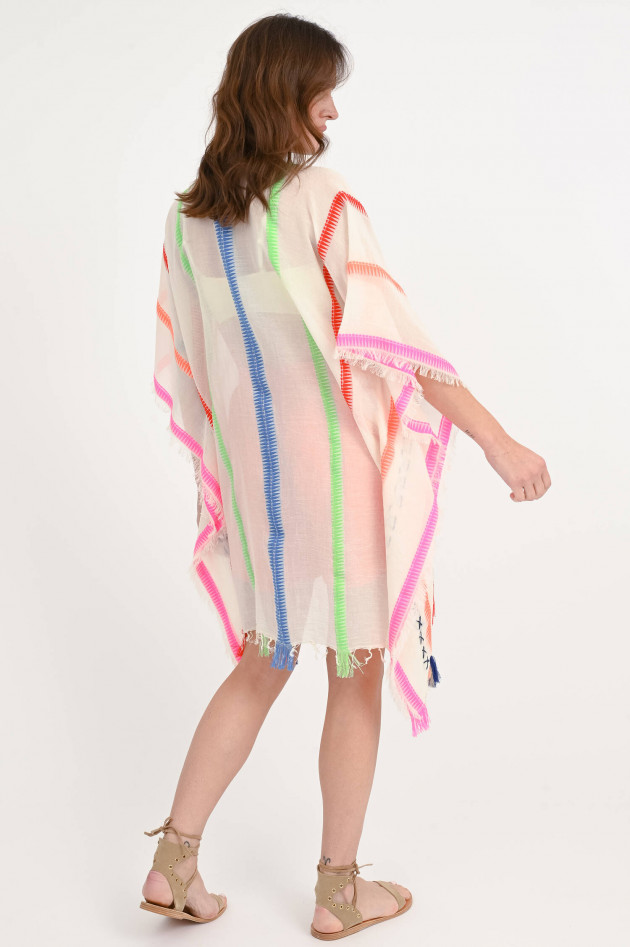 Valerie Khalfon Paris Poncho KOMAK in Weiß/Multicolor