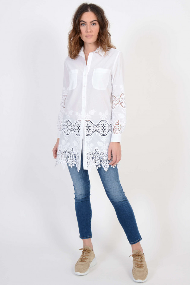 Valerie Khalfon Bluse mit Häkeldetails in Weiß
