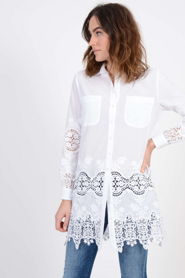 Valerie Khalfon Bluse mit Häkeldetails in Weiß