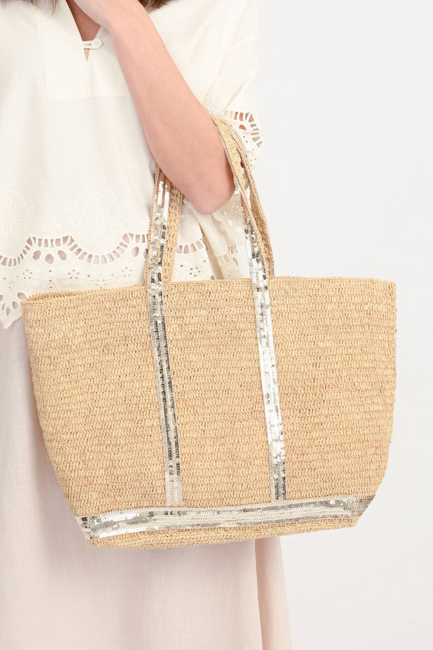 Vanessa Bruno Bast-Shopper mit Pailletten-Details in Natur