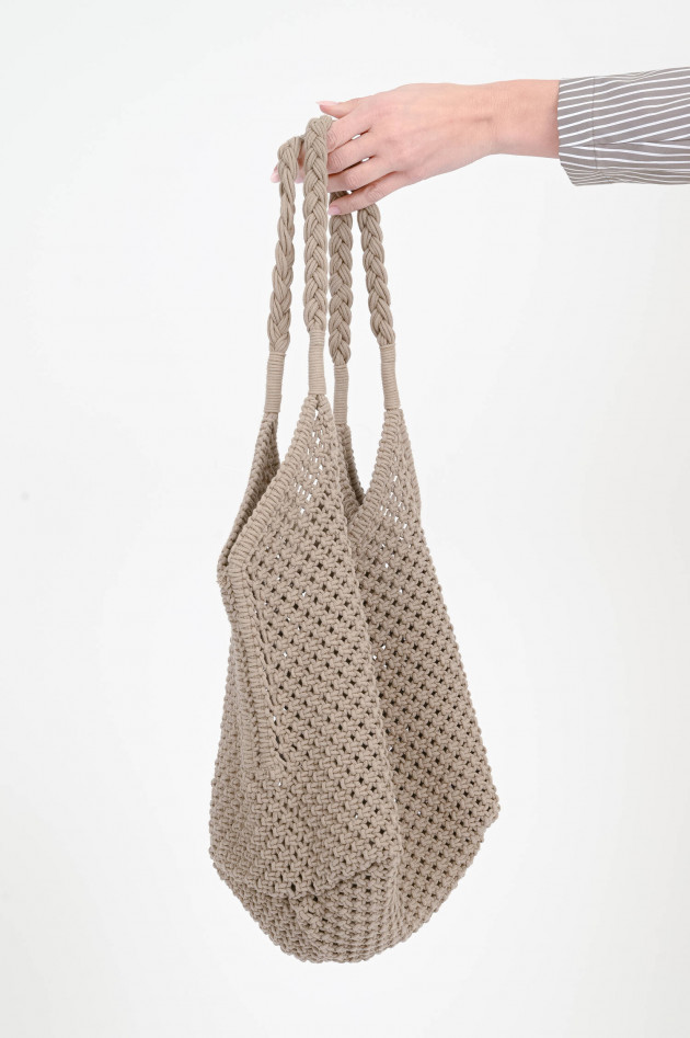 Vanessa Bruno Makramee Shopper PANIER in Pistache
