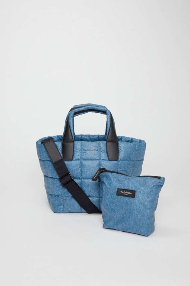 Vee Collective Gesteppte PORTER TOTE SMALL in Denim