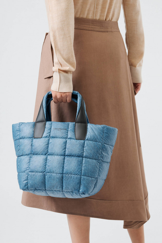 Vee Collective Gesteppte PORTER TOTE SMALL in Denim