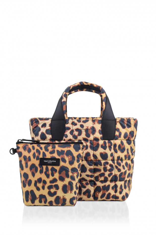 Vee Collective Gesteppte Tasche PORTER TOTE SMALL in Leo Print