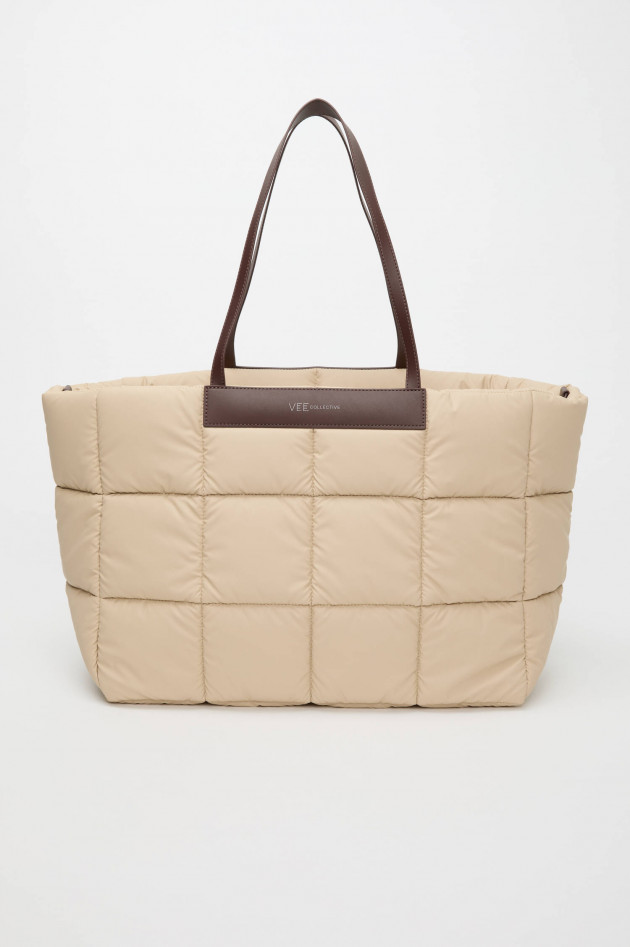 Vee Collective Gesteppte Tasche PORTER MARCHE in Beige/Braun