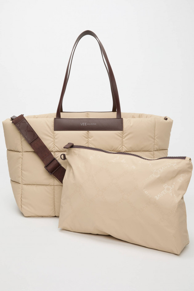 Vee Collective Gesteppte Tasche PORTER MARCHE in Beige/Braun