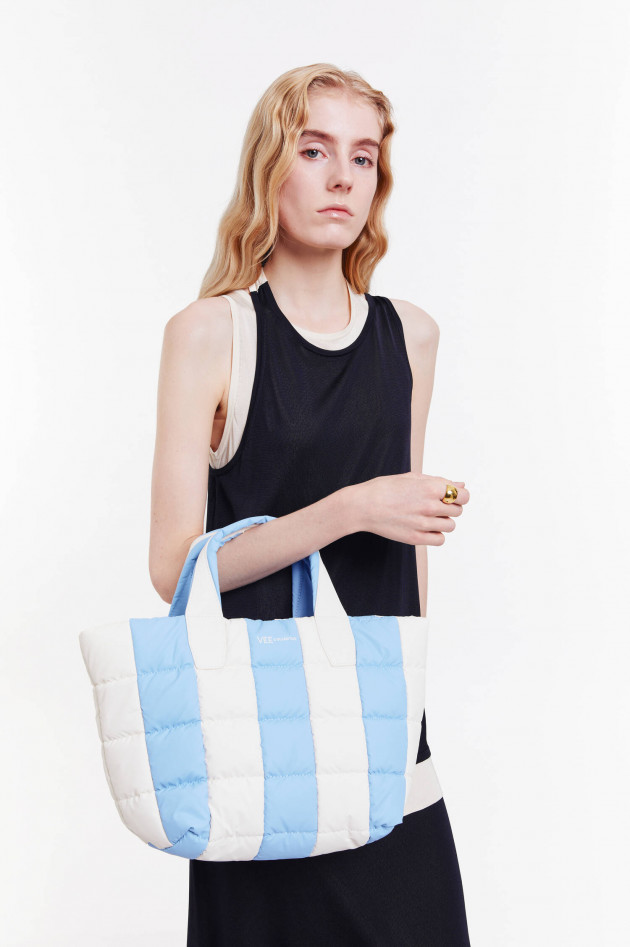 Vee Collective Tasche PORTER SMALL in Hellblau/Weiß gestreift