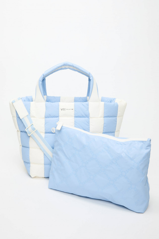 Vee Collective  Tasche PORTER TOTE MEDIUM in Hellblau/Weiß