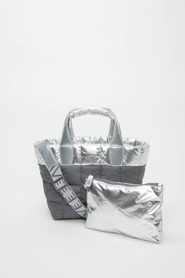Vee Collective Split Tasche PORTER TOTE SMALL in Silber/Grau