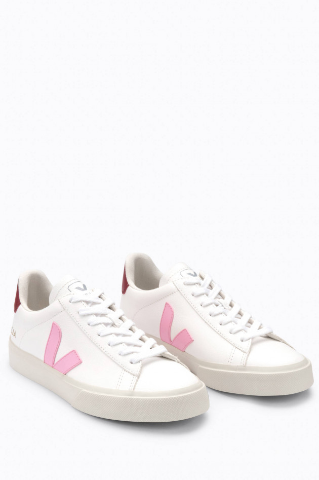 Veja Nachhaltiger Sneaker CAMPO in Weiß/Rosa/Rost