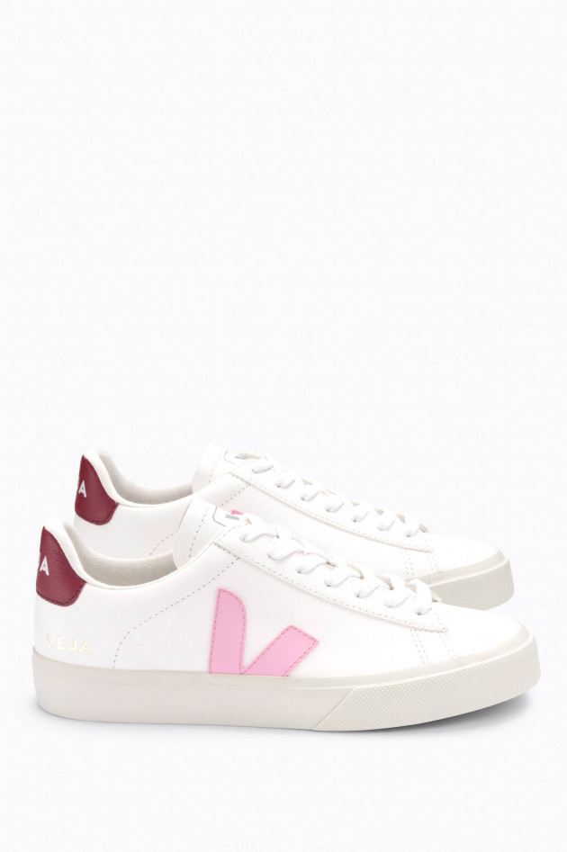 Veja Nachhaltiger Sneaker CAMPO in Weiß/Rosa/Rost