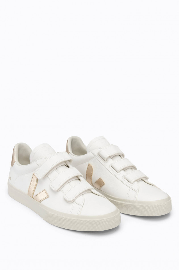 Veja Leder-Sneaker RECIFE in Weiß/Gold