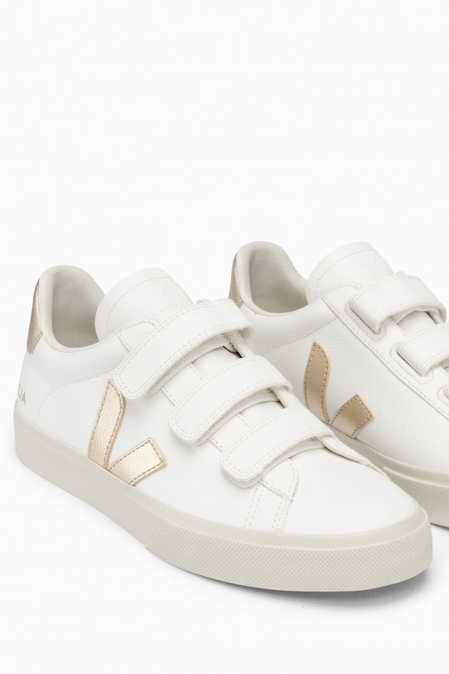 Veja Leder-Sneaker RECIFE in Weiß/Gold