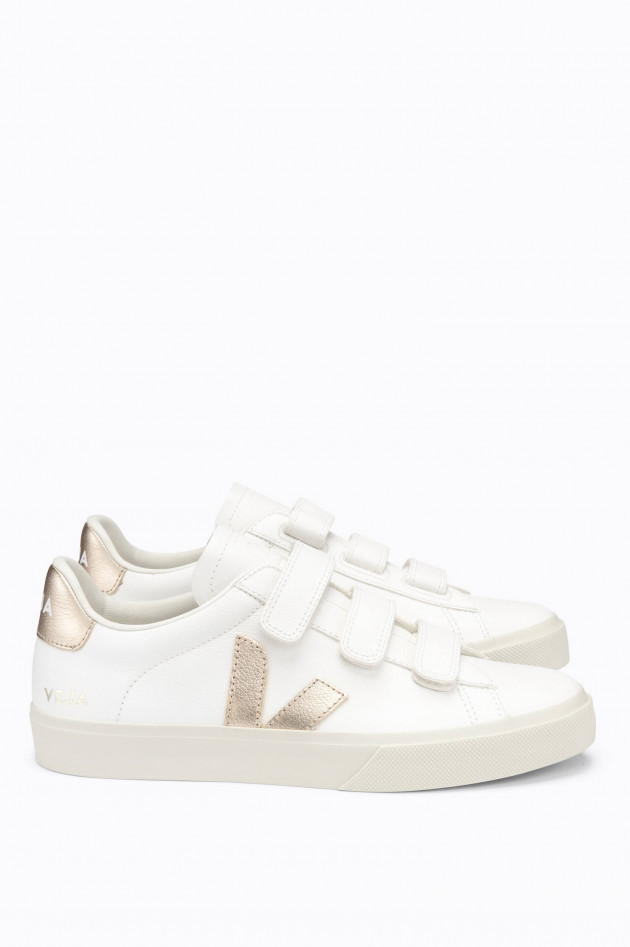Veja Leder-Sneaker RECIFE in Weiß/Gold