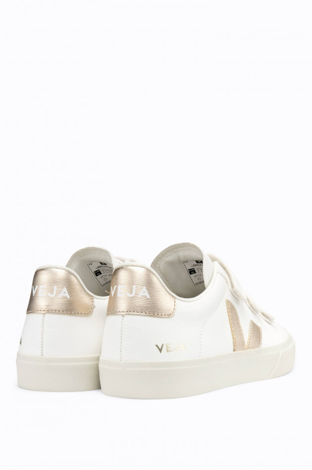 Veja Leder-Sneaker RECIFE in Weiß/Gold