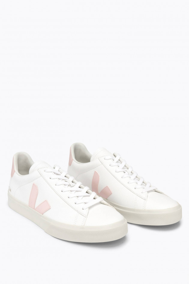 Veja Nachhaltiger Sneaker CAMPO in Weiß/Rosa