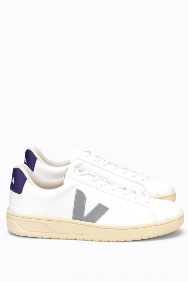 Veja Veganer Leder-Sneaker URCA in Weiß/Grau/Lila