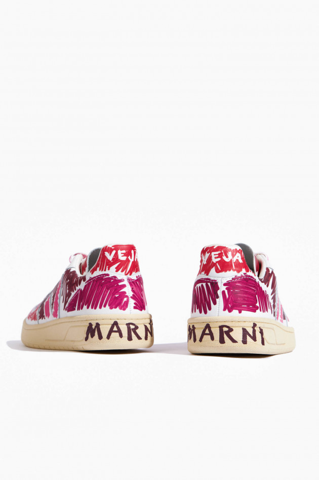 Veja Leder-Sneaker V10 MARNI in Rot/Pink