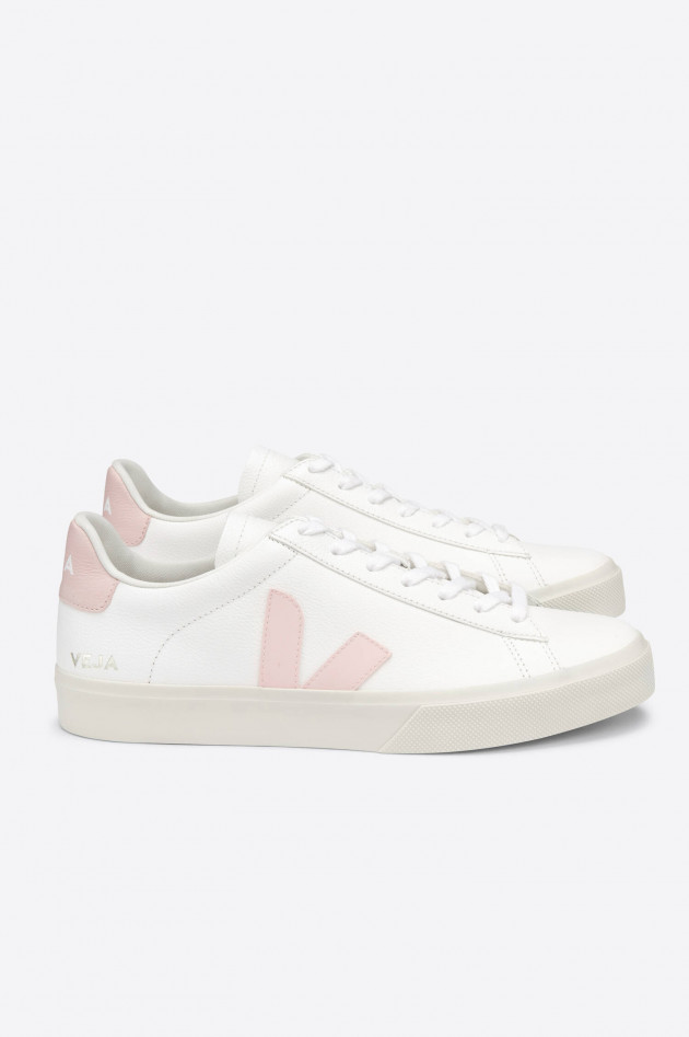 Veja Nachhaltiger Sneaker CAMPO in Weiß/Rosa