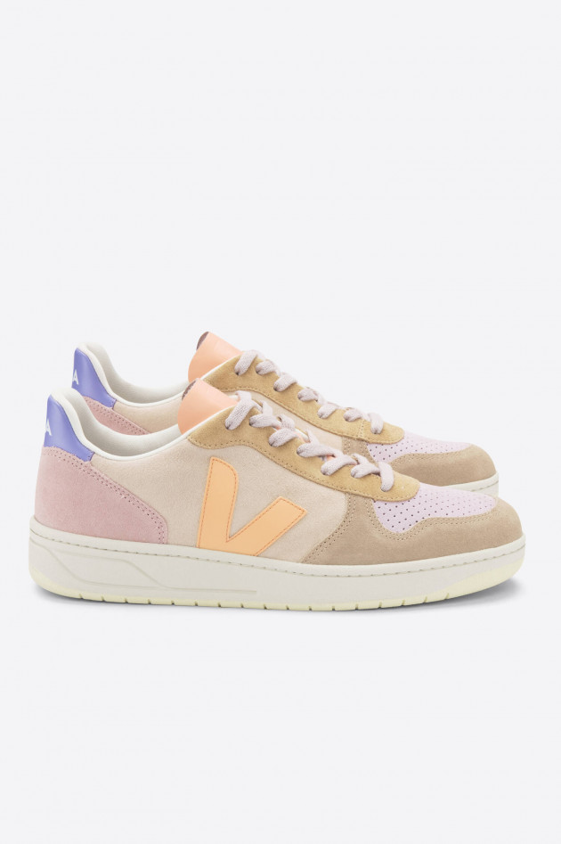 Veja Sneaker V10 in Beige/Flieder/Pfirsich