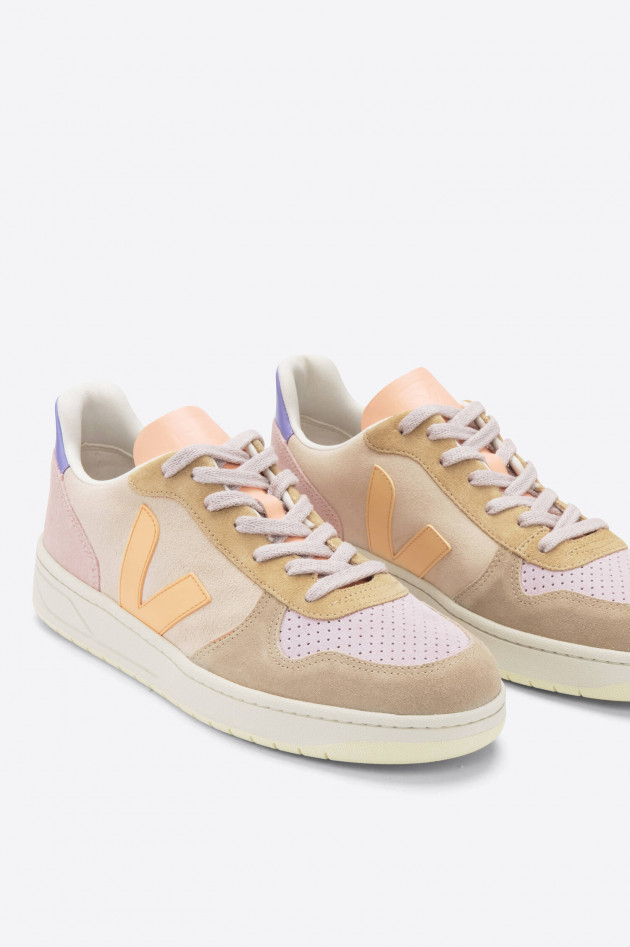 Veja Sneaker V10 in Beige/Flieder/Pfirsich